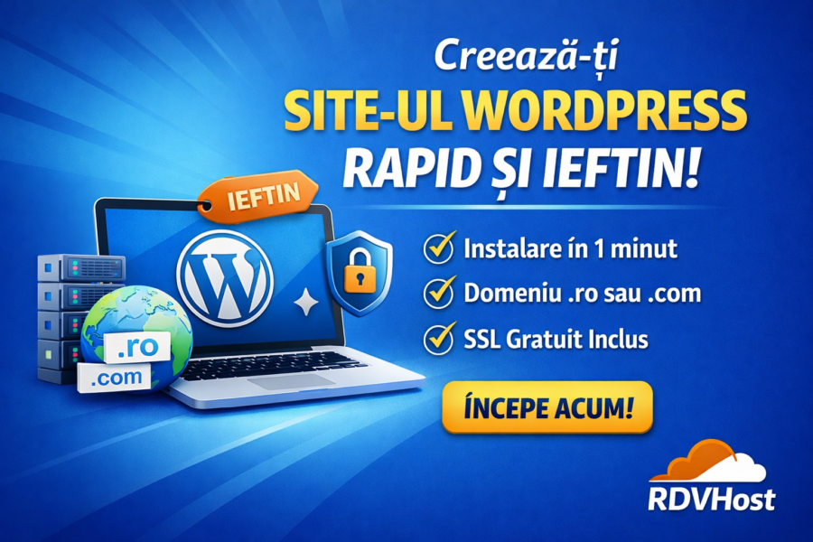 Găzduire WordPress rapidă și ieftină cu RDVHost